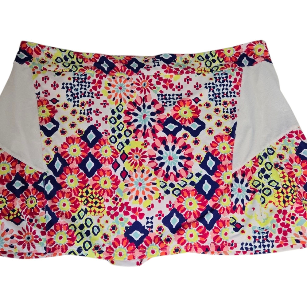 Lillie Green Floral Patterned Athletic Golf Skort